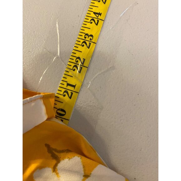 Madewell Midi Dress Yellow White Floral Print Puff Sleeve Wrap Medium - Picture 8 of 9